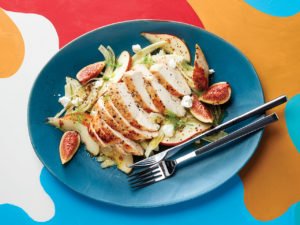 Shaved Fennel And Pear Salad With Roasted Chicken Breast